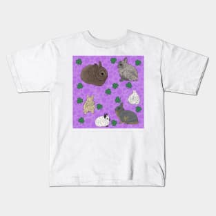 Netherland Dwarf Rabbits Purple Kids T-Shirt